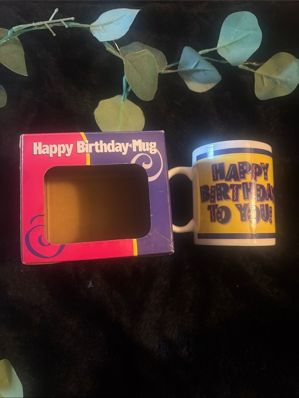 Happy Birthday Mug - Yellow Celebration Ceramic Coffee Cup